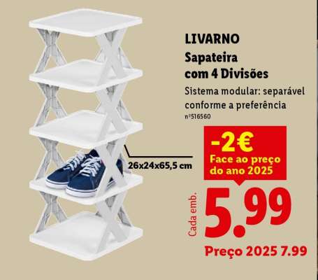 LIVARNO Sapateira com 4 Divisões