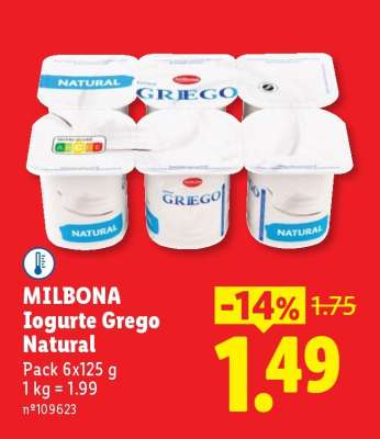 Milbona Iogurte Grego Natural