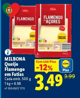 MILBONA Queijo Flamengo em Fatias