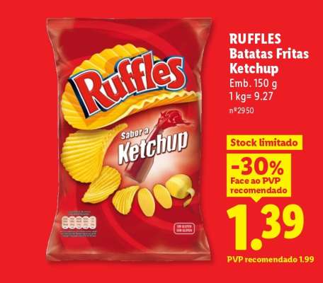 RUFFLES Batatas Fritas Ketchup