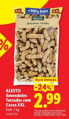 ALESTO Amendoins Torrados com Casca XXL