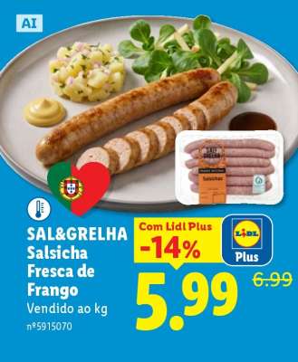 SAL&GRELHA Salsicha Fresca de Frango