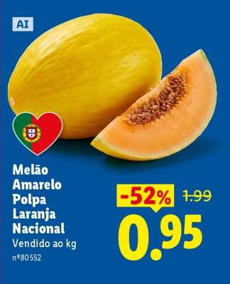 Melão Amarelo Polpa Laranja Nacional