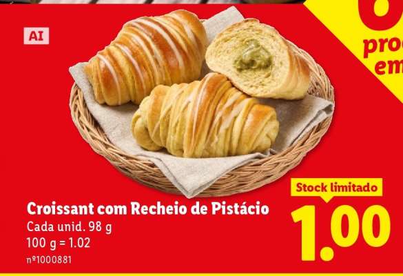 Croissant com Recheio de Pistácio