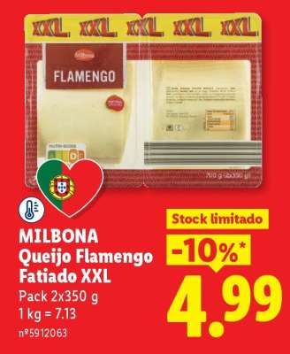 Milbona Queijo Flamengo Fatiado XXL
