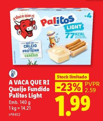 A VACA QUE RI Queijo Fundido Palitos Light