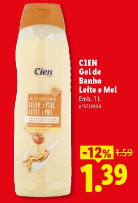 Cien Gel de Banho Leite e Mel