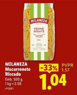 MILANEZA Macarronete Riscado