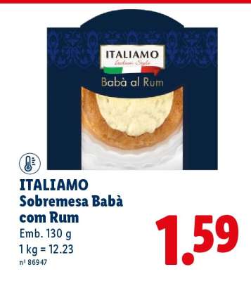 ITALIAMO Sobremesa Babà com Rum