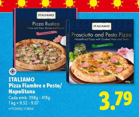 ITALIAMO Pizza Fiambre e Pesto/Napolitana