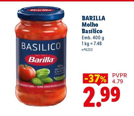 BARILLA Molho Basílico