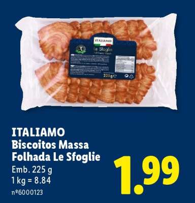 ITALIAMO Biscoitos Massa Folhada Le Sfoglie