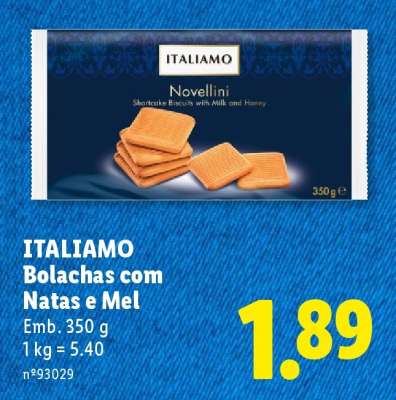 ITALIAMO Bolachas com Natas e Mel