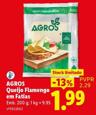 Agros Queijo Flamengo em Fatias