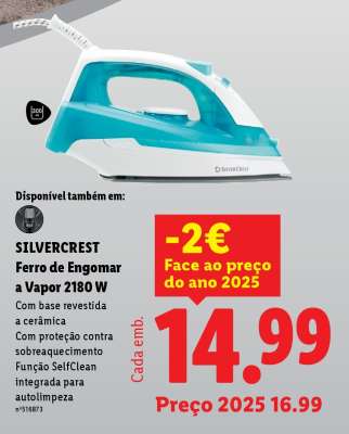 SILVERCREST Ferro de Engomar a Vapor 2180 W
