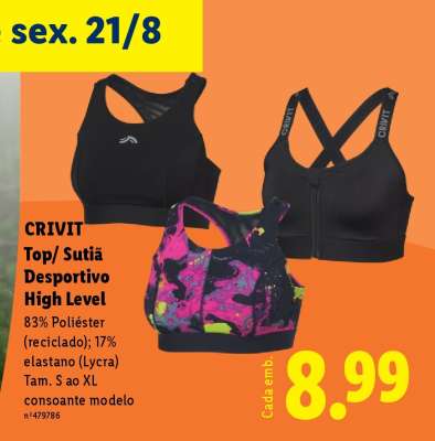 CRIVIT Top/ Sutiã Desportivo High Level