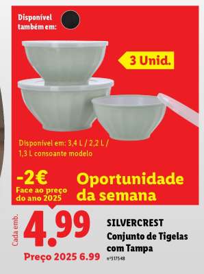 SILVERCREST Conjunto de Tigelas com Tampa