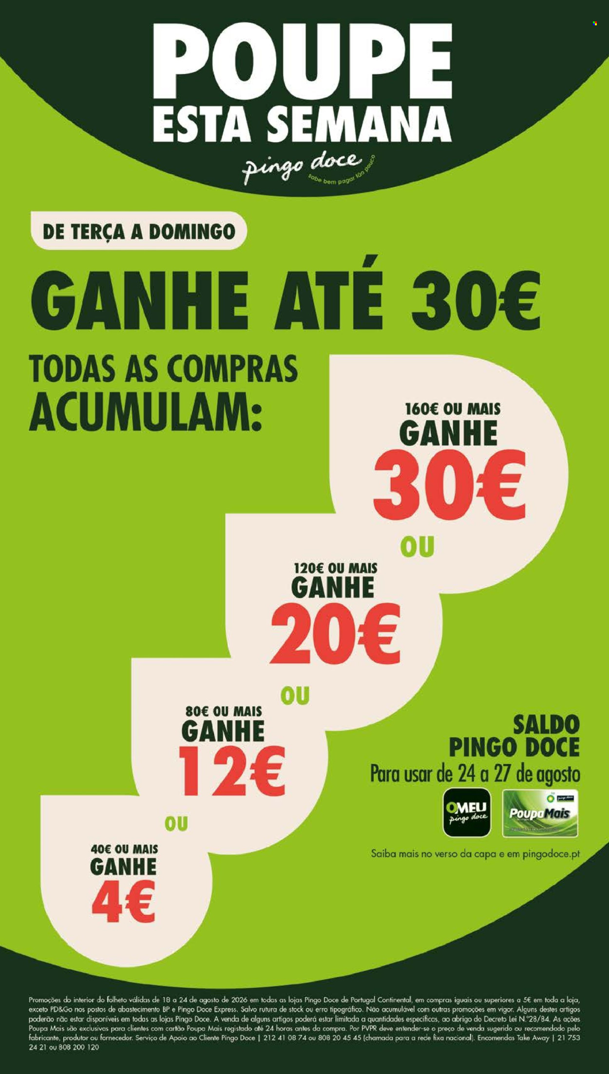 Folheto Pingo Doce - 18.8.2026 - 24.8.2026. Página 1