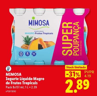MIMOSA Iogurte Líquido Magro de Frutos Tropicais