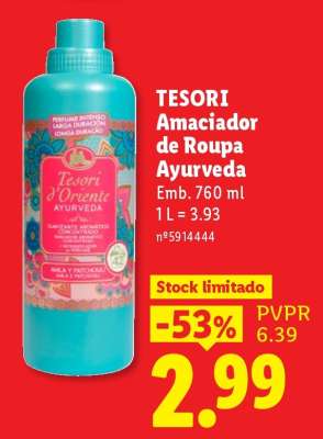 TESORI Amaciador de Roupa Ayurveda