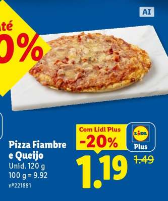 Pizza Fiambre e Queijo