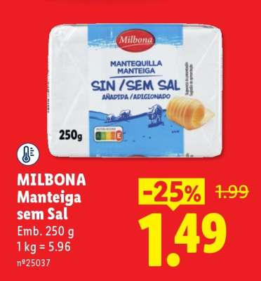 MILBONA Manteiga sem Sal