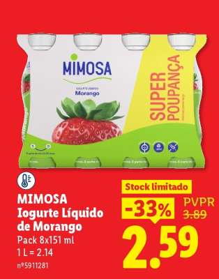 MIMOSA Iogurte Líquido de Morango