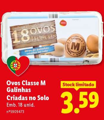 Ovos Classe M Galinhas Criadas no Solo