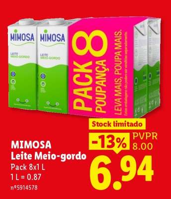 Mimosa Leite Meio-gordo