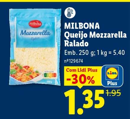 Milbona Queijo Mozzarella Ralado