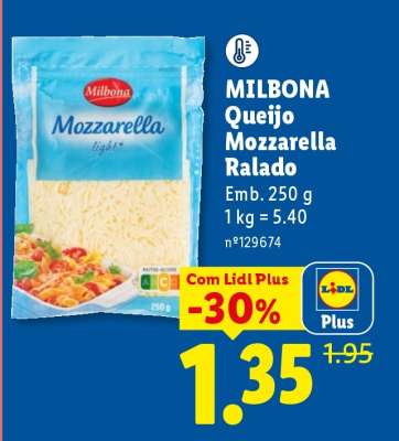 Milbona Queijo Mozzarella Ralado