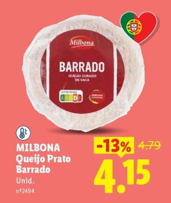 MILBONA Queijo Prato Barrado