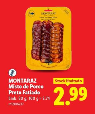 MONTARAZ Misto de Porco Preto Fatiado