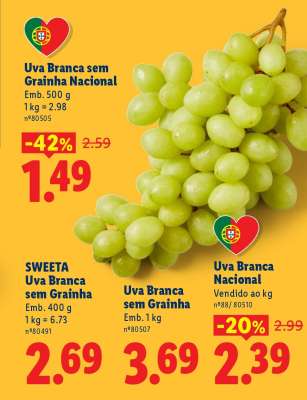 Uva Branca sem Grainha Nacional