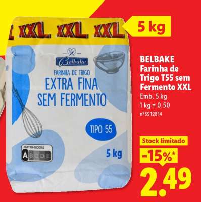BELBAKE Farinha de Trigo T55 sem Fermento XXL