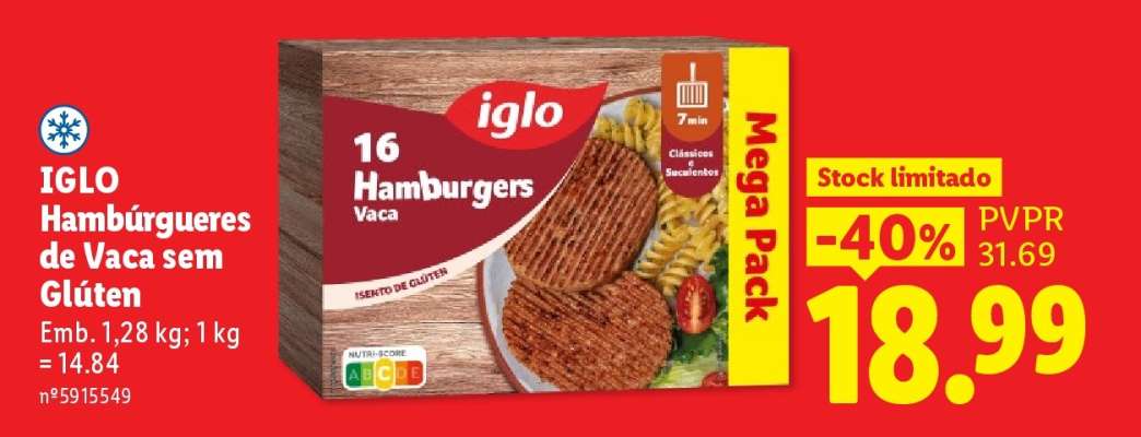 IGLO Hambúrgueres de Vaca sem Glúten
