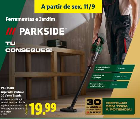 PARKSIDE Aspirador Vertical 20 V sem Bateria