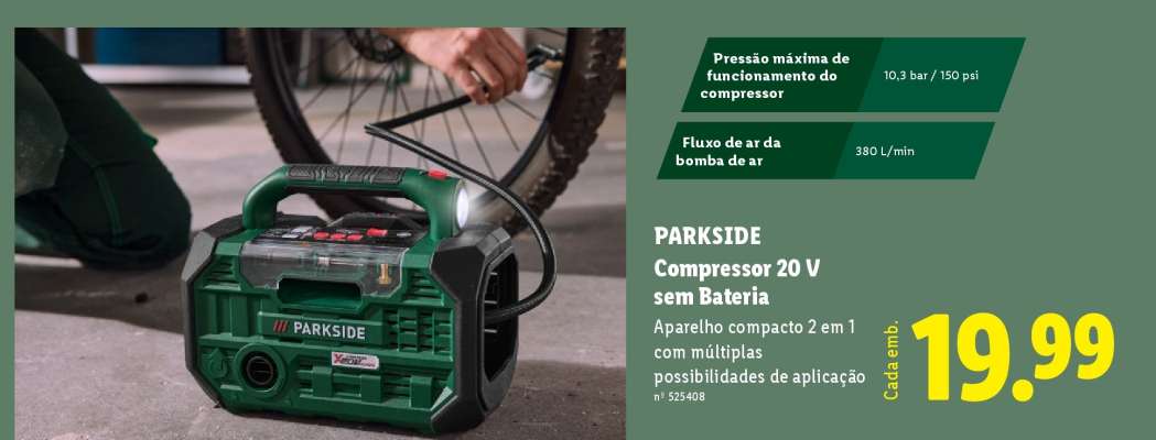PARKSIDE Compressor 20 V sem Bateria