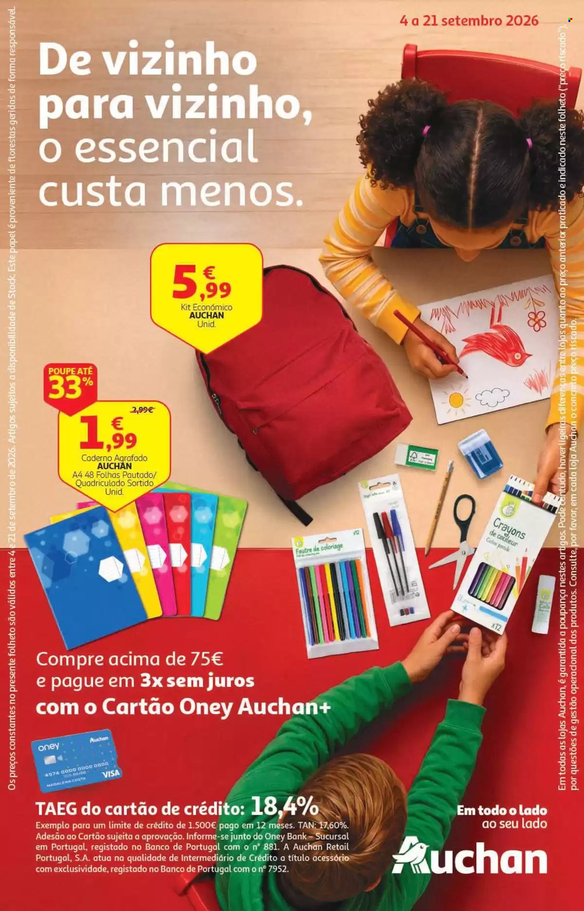 Folheto Auchan - 4.9.2026 - 21.9.2026. Página 1