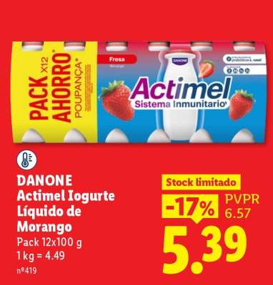 Danone Actimel Iogurte Líquido de Morango