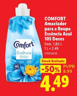 COMFORT Amaciador para a Roupa Essência Azul 105 Doses