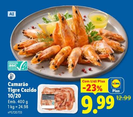 Camarão Tigre Cozido 10/20