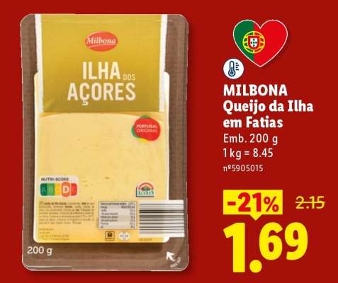 MILBONA Queijo da Ilha em Fatias