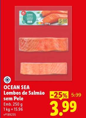 Ocean Sea Lombos de Salmão sem Pele
