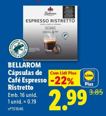 BELLAROM Cápsulas de Café Espresso Ristretto