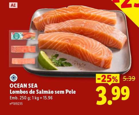 Ocean Sea Lombos de Salmão sem Pele