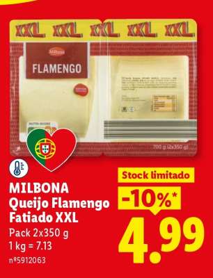 Milbona Queijo Flamengo Fatiado XXL