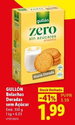 GULLÓN Bolachas Doradas sem Açúcar