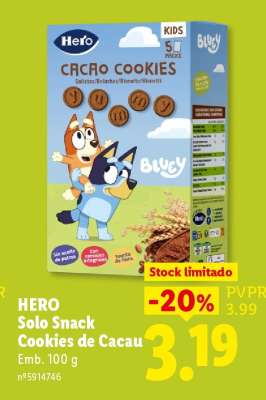 HERO Solo Snack Cookies de Cacau