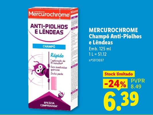MERCUROCHROME Champô Anti-Piolhos e Lêndea